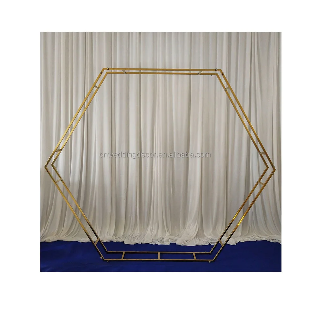 Gold Metal Frame Round Flower Stand Circle Balloon Wedding Arch For Wedding Stage Decoration