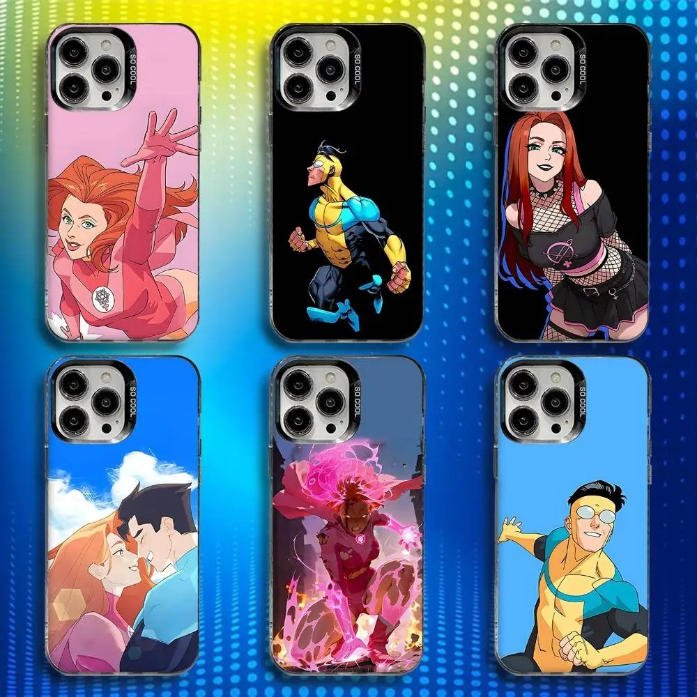 

Cartoon I-InvincibleS Phone Case For iPhone 17,16,15,14,13,12,X,8,Pro,Max,Plus,E,SE4,Air,Mini IMD Matte Black