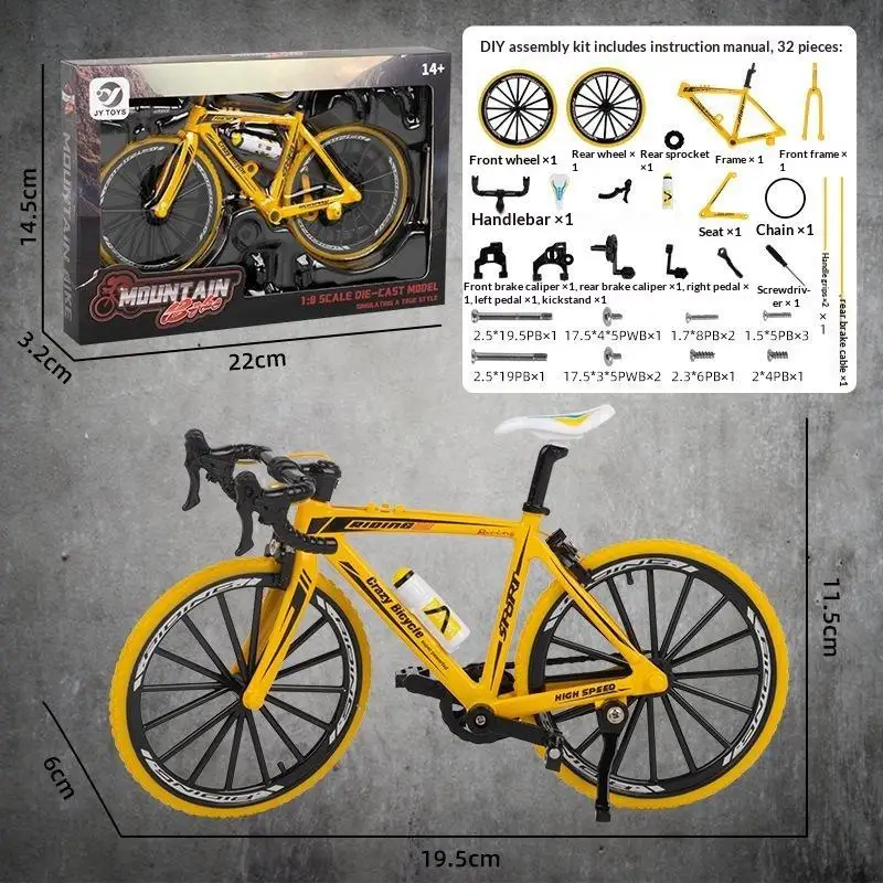 /GJ/DIY Assembly Bicycle Model Kit Plastic Road Bike Simulation Model Desktop Ornament For Hobby Collection Kids Handmade Gift