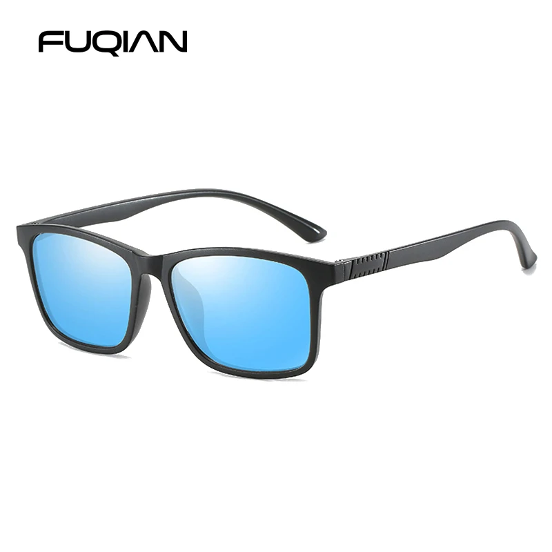 Fashion Light Weight TR90 Men Sun Glasses Classic Square Polarized Sunglasses For Male Vintage Driving Shades UV400