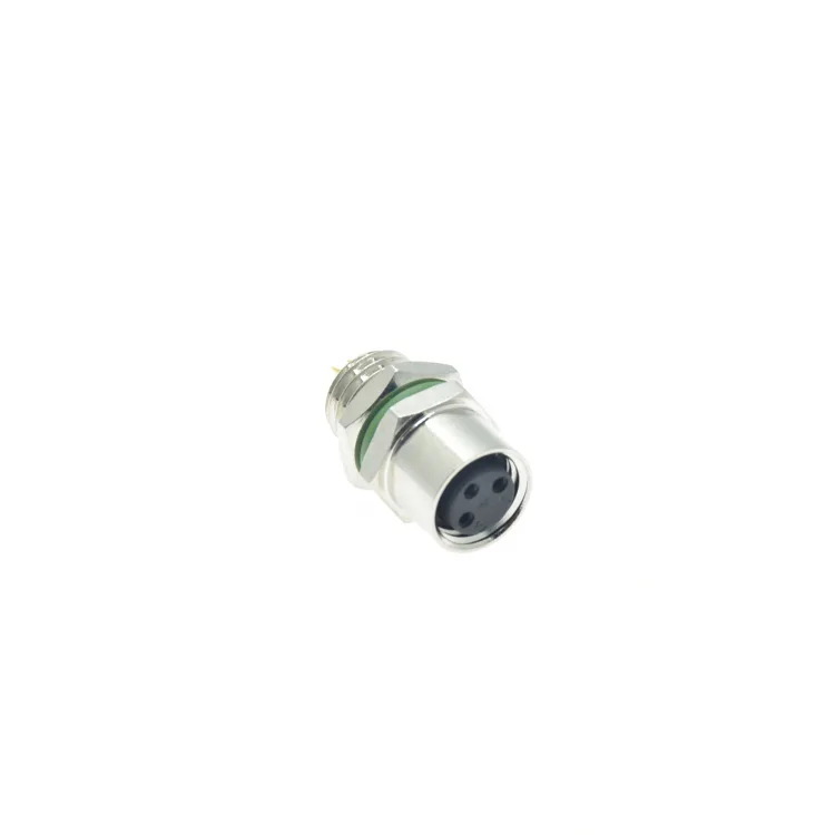 M8 3-core female seat rear lock fixed connector 4P waterproof aviation plug - hole size 8mm Electronic Accessories & Supplies