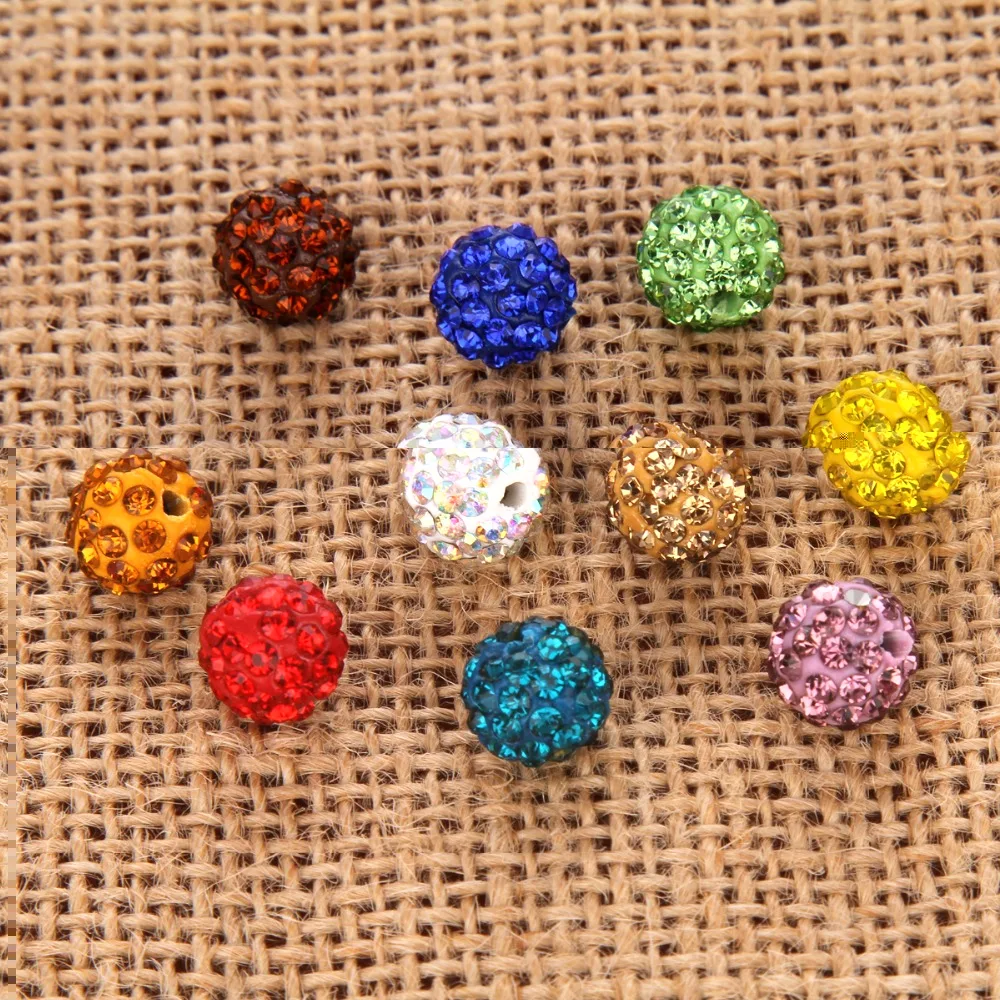 8mm/10mm 5/10Pcs/bag Disco Round Ball Crystal Beads  Necklace Bracelet Pendant Jewelry Making Wholesale