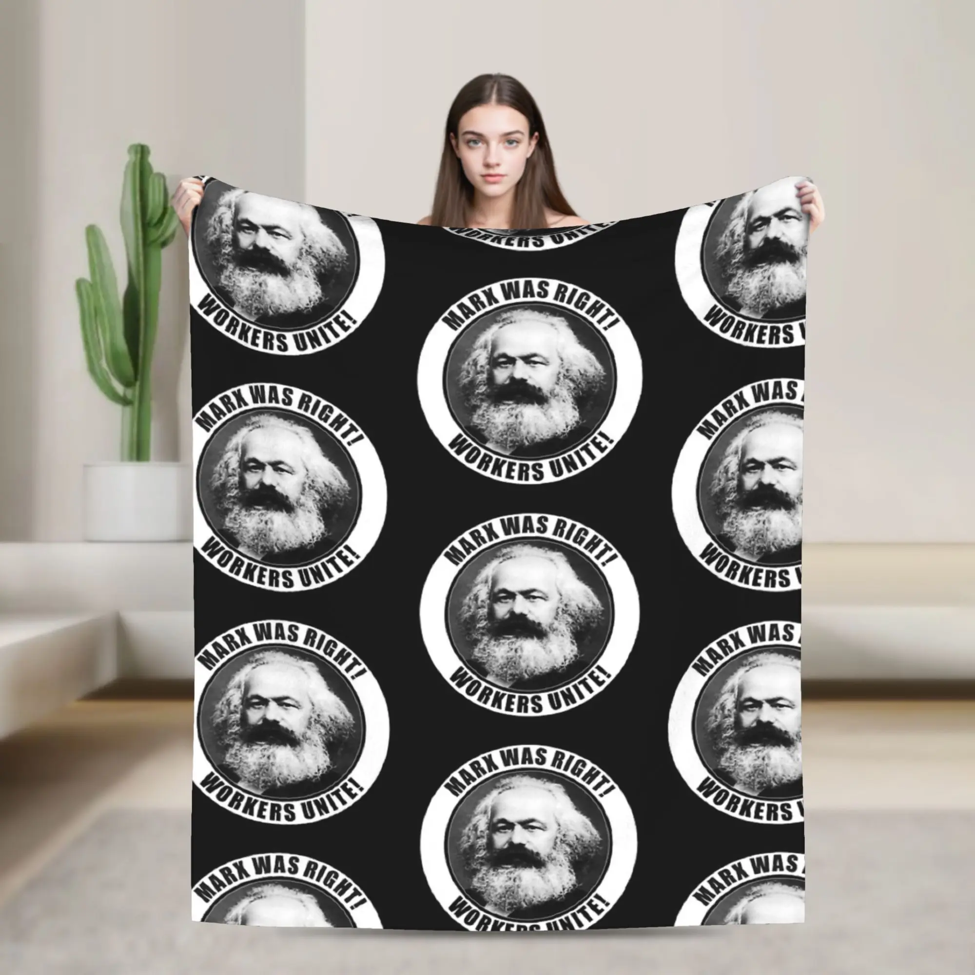 

Karl Marx винтажное плюшевое одеяло с принтом, детское фланелевое одеяло для гостиной, теплое мягкое дизайнерское качественное покрывало в подарок