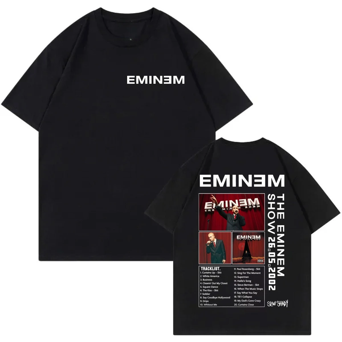 Rapper Eminem Album Merch T-shirts Men Women Clothing Fashion Hip Hop Short Sleeve T Shirts Summer Casual Loose Cotton T-shirt