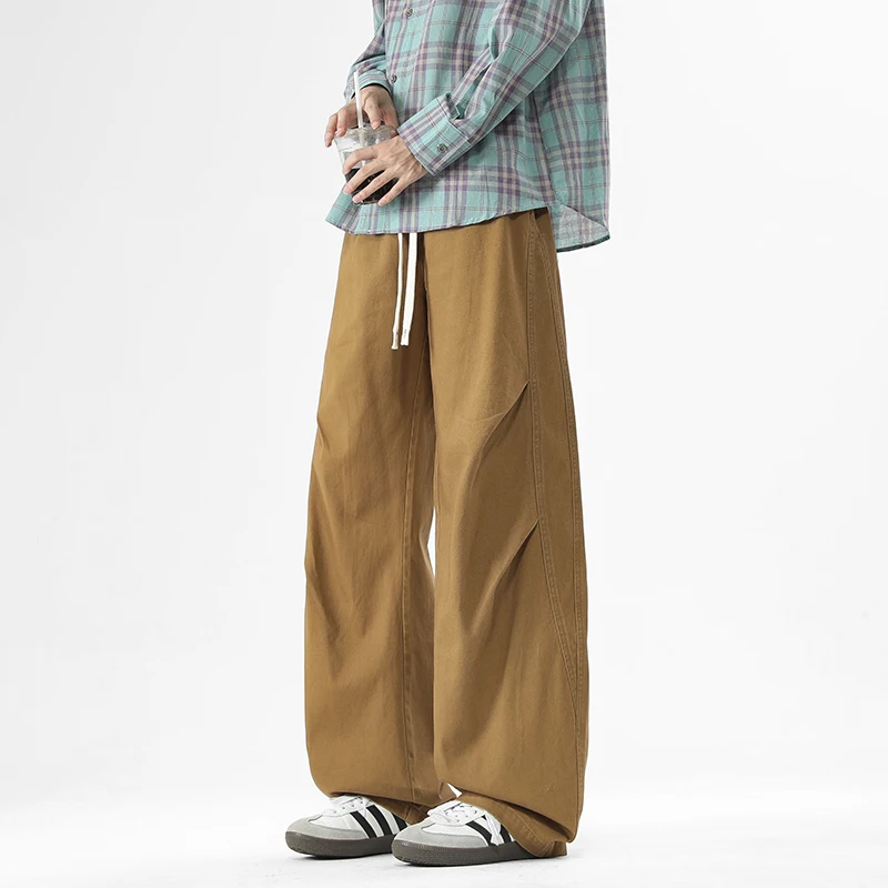 【Mirrordust】Autumn American Style Pure Cotton Outdoor Casual Long trousers for Men baggy cargo pants