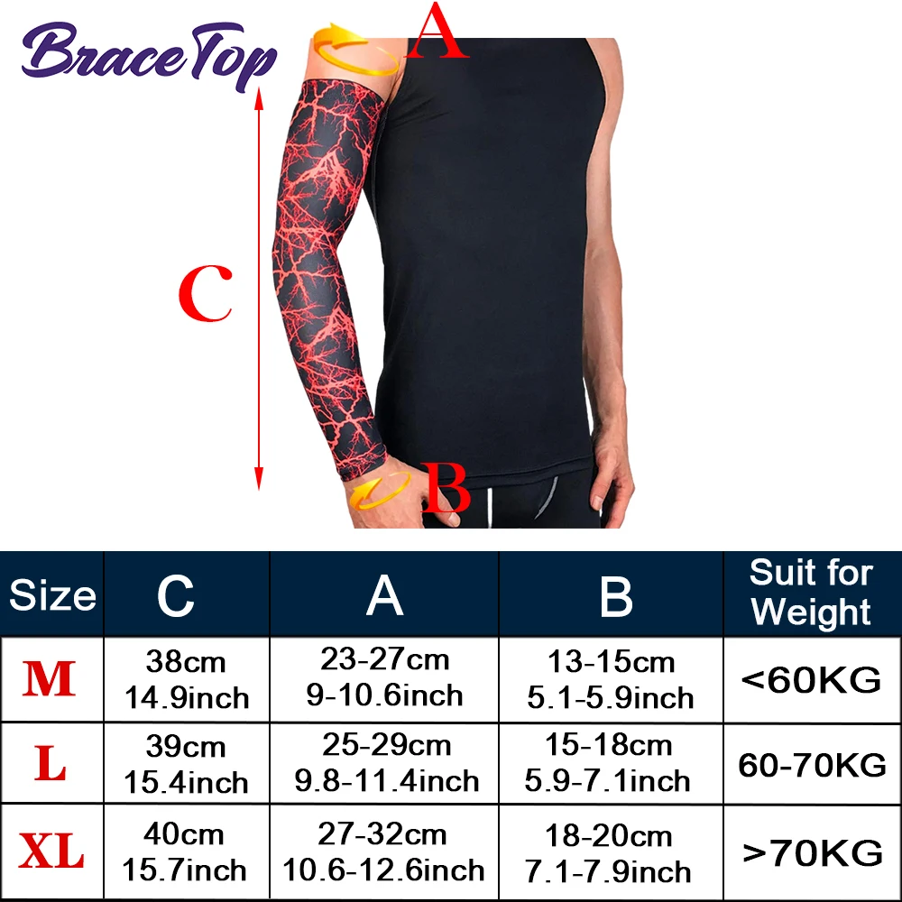 BraceTop 1 Paar Unisex Sport Arm Ärmel Golf Basketball Radfahren Ellenbogen Protector Arm Ärmeln Sun UV Schutz Abdeckung Schutz