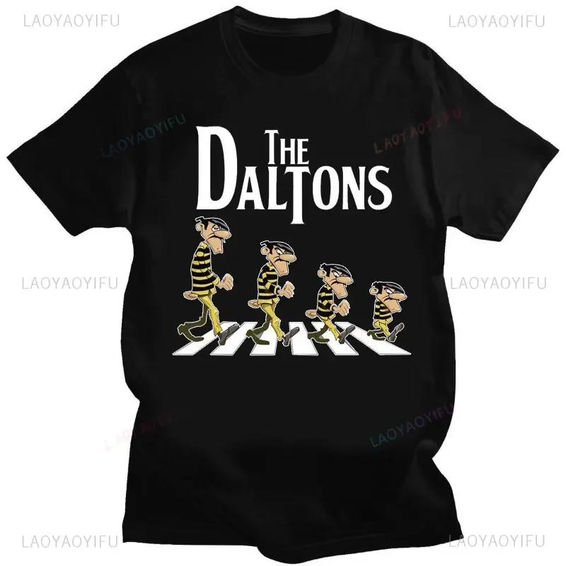 Arrival Dalton Brothers Lucky Luke Comics Essential Tshirt Summer Men Cotton Tops Funny Casual Shirt Print Male Short Sleeve Tee