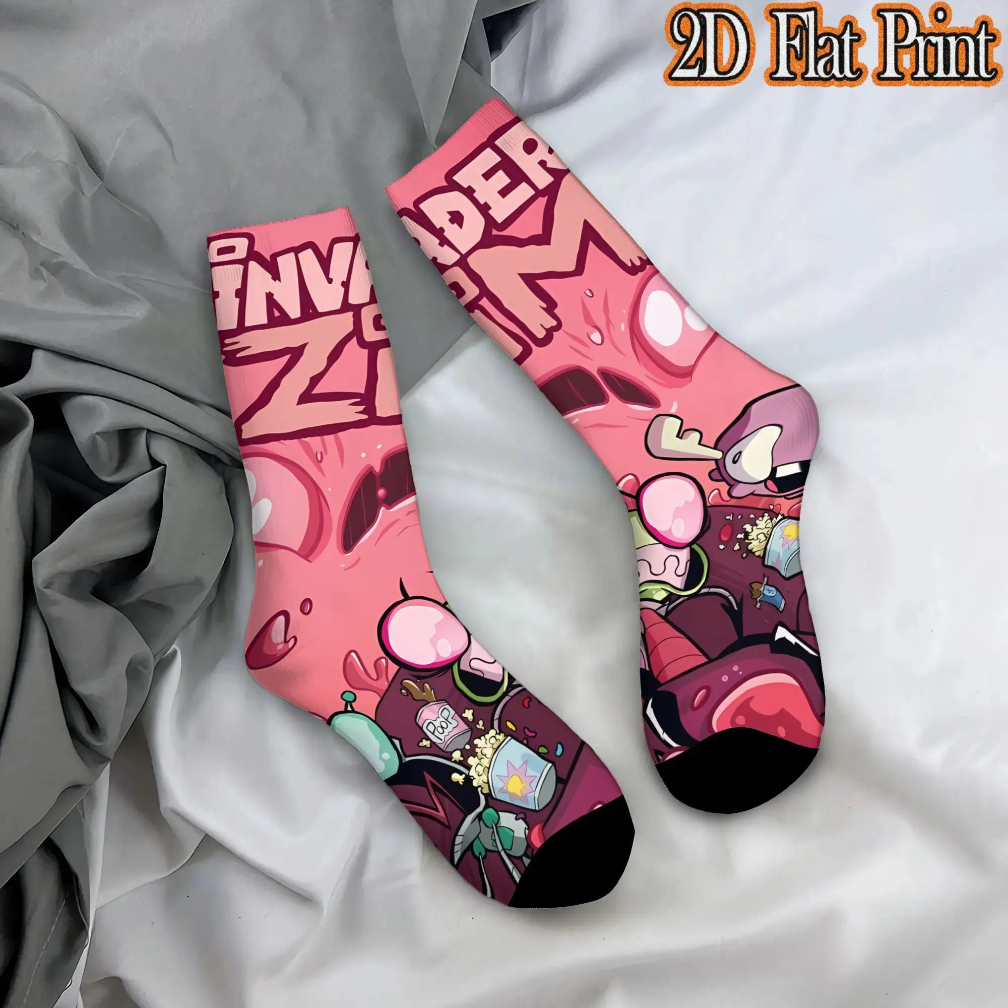 Invader Zim Anime Retro  Street Style Novelty Casual Crew Winter Sock Sports Socks
