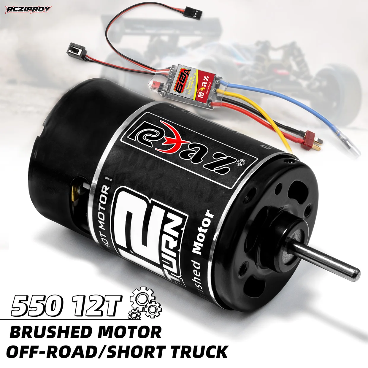 RC 550 Brushed Motor 12T with 60A Brushed ESC for 1/10 RC Crawler Axial SCX10 90046 Traxxas TRX4 D90 Hpi Tamiya arrma