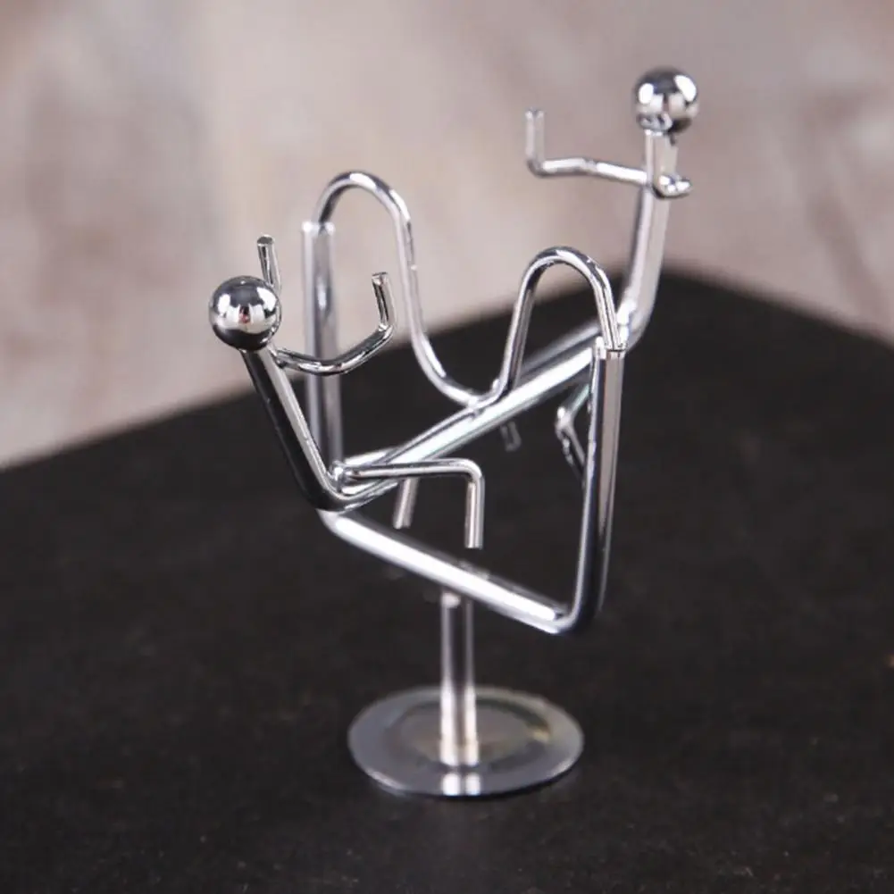 Mini Balancing Iron Men Toy Helicopter Weightlifter Horizontal Bar Guitar Man Physics Balance Toy Tumbler Kinetic Art Decompress