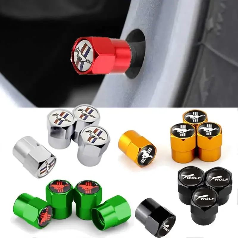 

4PCS Car Wheel Tyre Tire Valve Stem Caps Cover for Ford Fiesta Ranger Focus Kuga Mustang Mondeo Explorer Fusion Everest