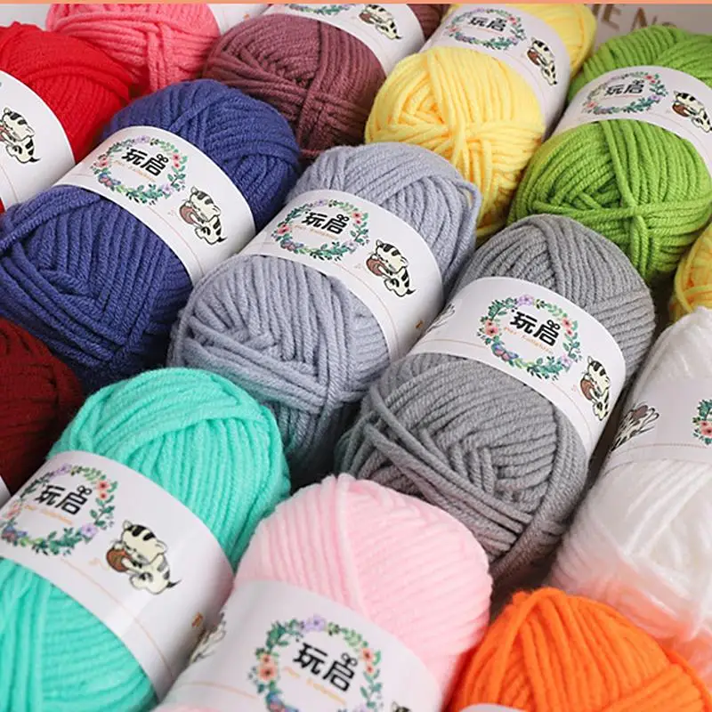 25g 5ply Soft Milk Cotton Knitting Yarn Anti-Pilling High Quality Knitting Cotton Yarn For Crochet Scarf Sweater Hat Doll Craft