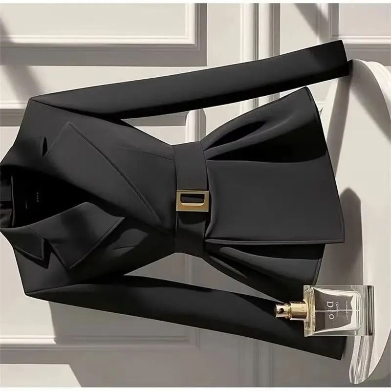 

Fashion Design Black Suit Jacket Ladies Suit Top 2026 New Spring Autumn Coat Elegant High-End Suit Coat Tops Female Blazer