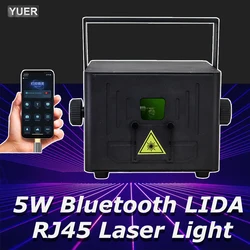 NEW！ 5W RGB Bluetooth APP ILDA Control Animation Beam Scanner Stage Laser Light Projector DJ Disco Bar Club Party Xmas Show Lamp