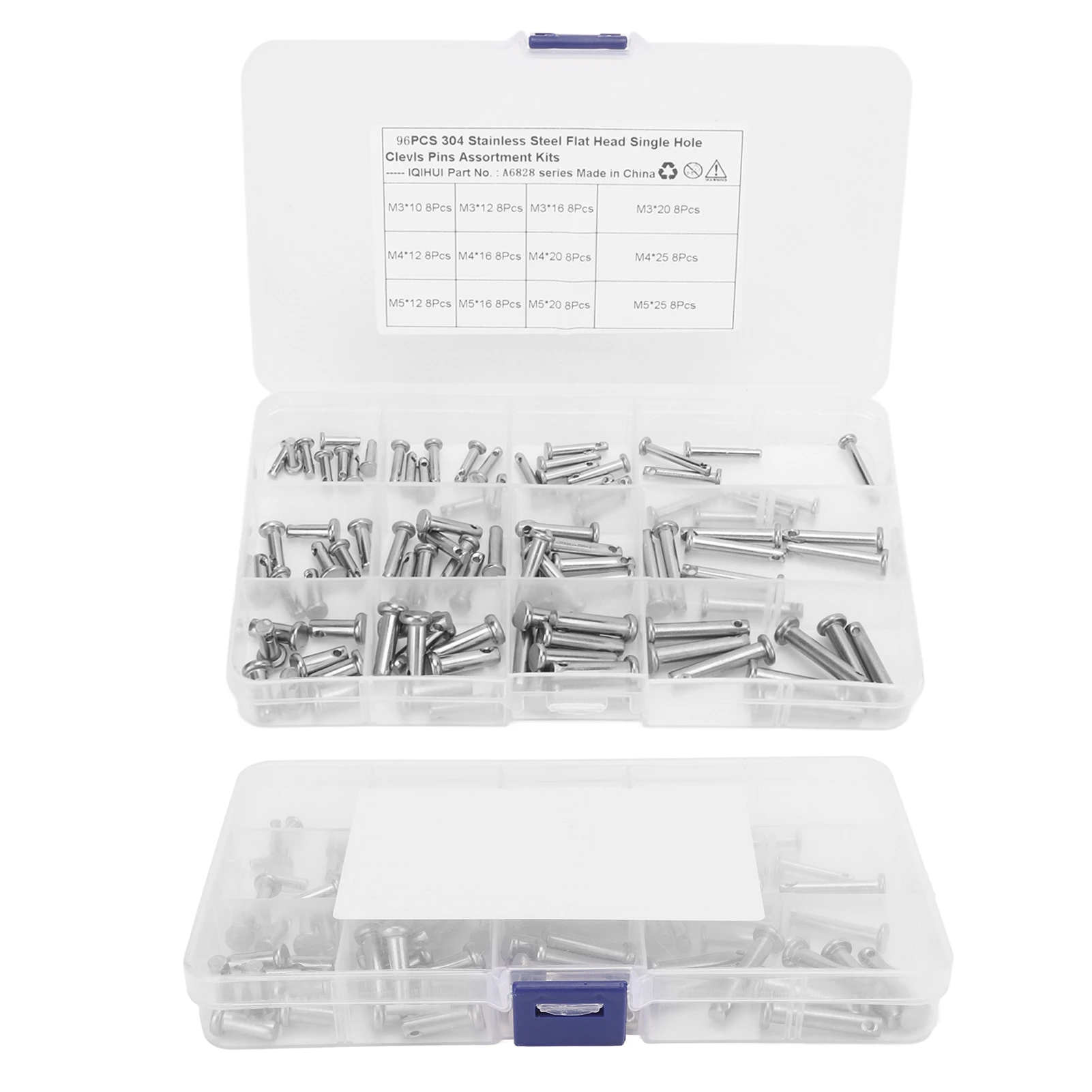 

12 размеров, штифт из нержавеющей стали 304, набор Т-образных штифтов с одним отверстием и плоской головкой для ремонта автомобилей