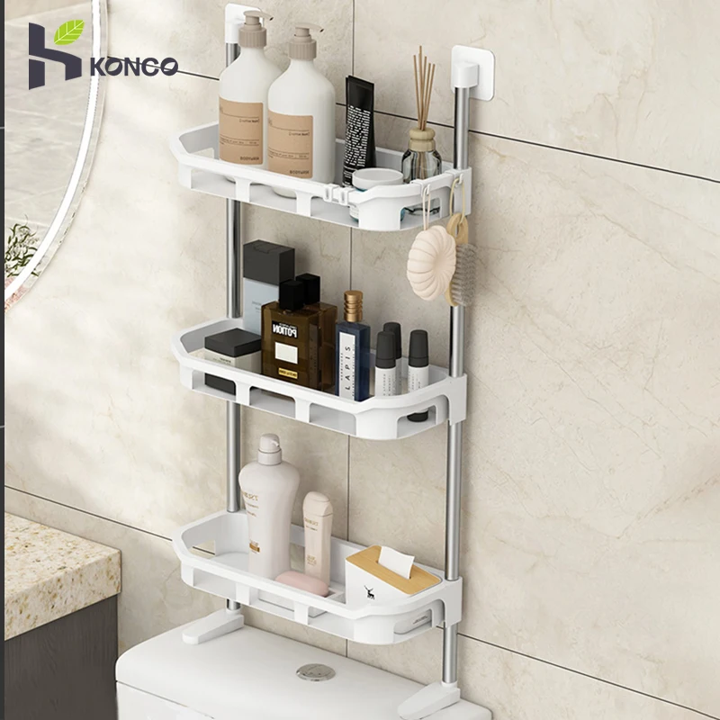 Shelf Above The Toilet Tank Bathroom Organizer Punch-free Storage Rack Bathroom Shelf Shampoo Tray Stand Bathroom Accessories