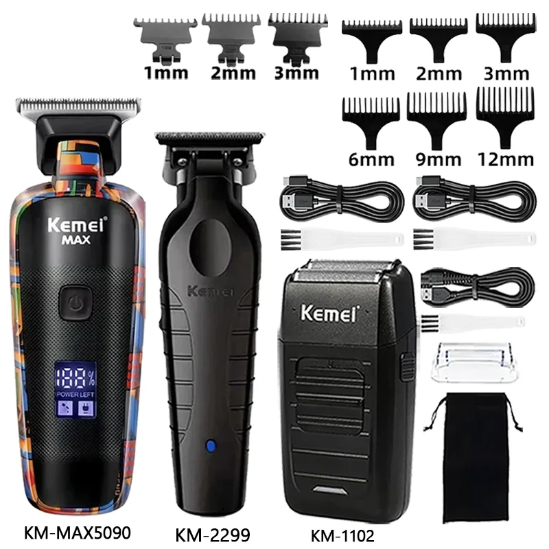 Kemei Km-MAX5090 Km-2299 Km-1102 ماكينة قص الشعر الاحترافية ماكينة قص الشعر الكهربائية ماكينة قص الشعر للرجال