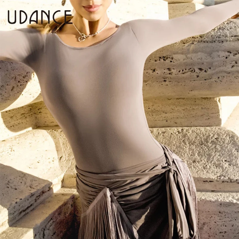 

Winter Latin Dance Tops Long Sleeves Backless Bodysuit Black Practice Clothes Women Adult Rumba Samba Dance Tops Training Wear
