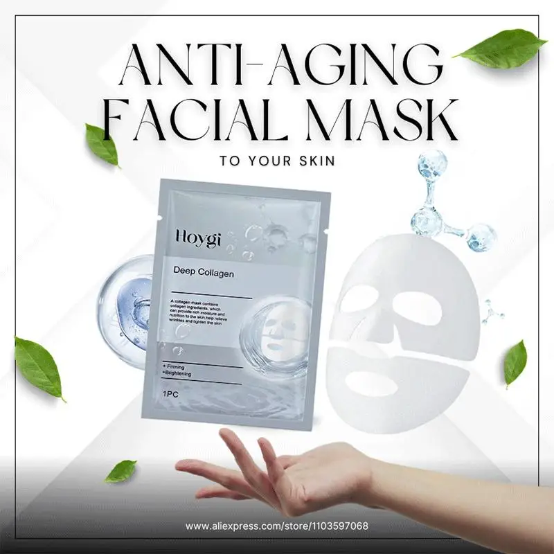 

Коллагеновая увлажняющая маска для лица против морщин, эластичная, укрепляющая, осветляющая и увлажняющая гидрогелевая маска для лица