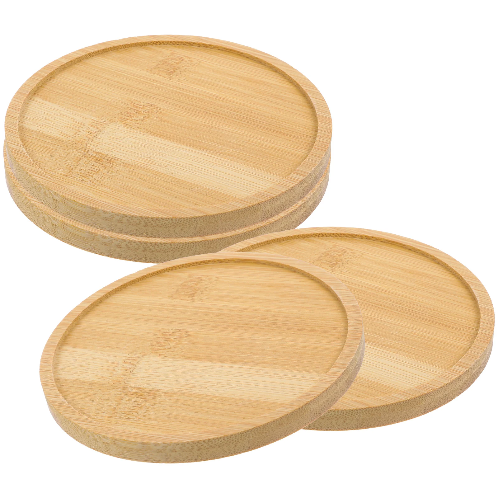 

Bamboo Plant Saucers Large Drainage Tray Flower Pot Coasters Durable Water Catching Plates Garden Home Decoration
