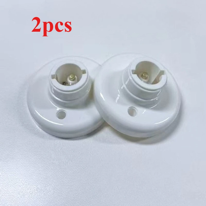 2pcs E27 Screw Cap Socket White Gold Ceiling Light Lamp Bulb Fixing Base Stand LightBulb Holder Lamp Socket For Home 6A 250V