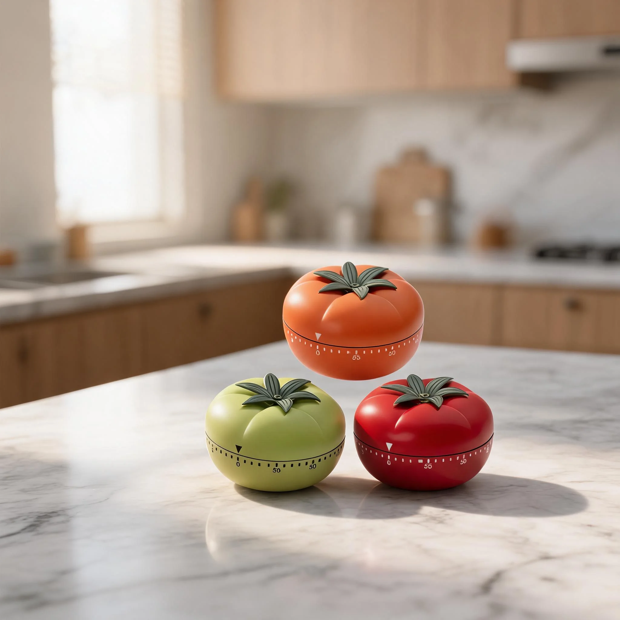Kitchen Timer Loud Visual Tomato Timer Battery-Free Mechanical Reminder  For Baking Cooking Wind-Up Alarm Clock