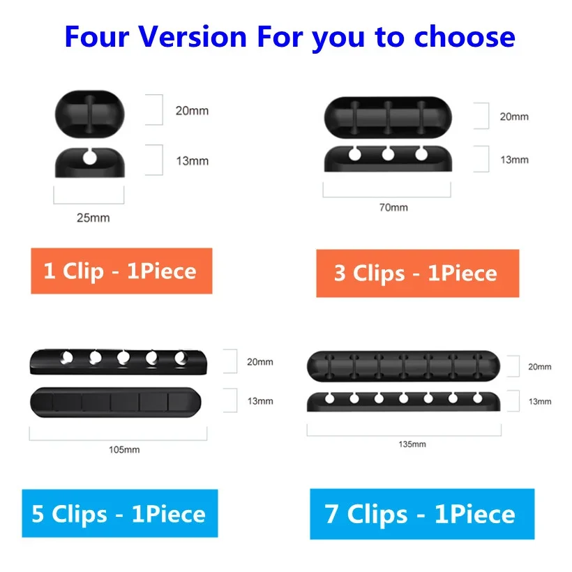 Cable Organizer Management Wire Holder Flexible USB Cable Winder Tidy Silicone Clips For Mouse Keyboard Earphone Protector