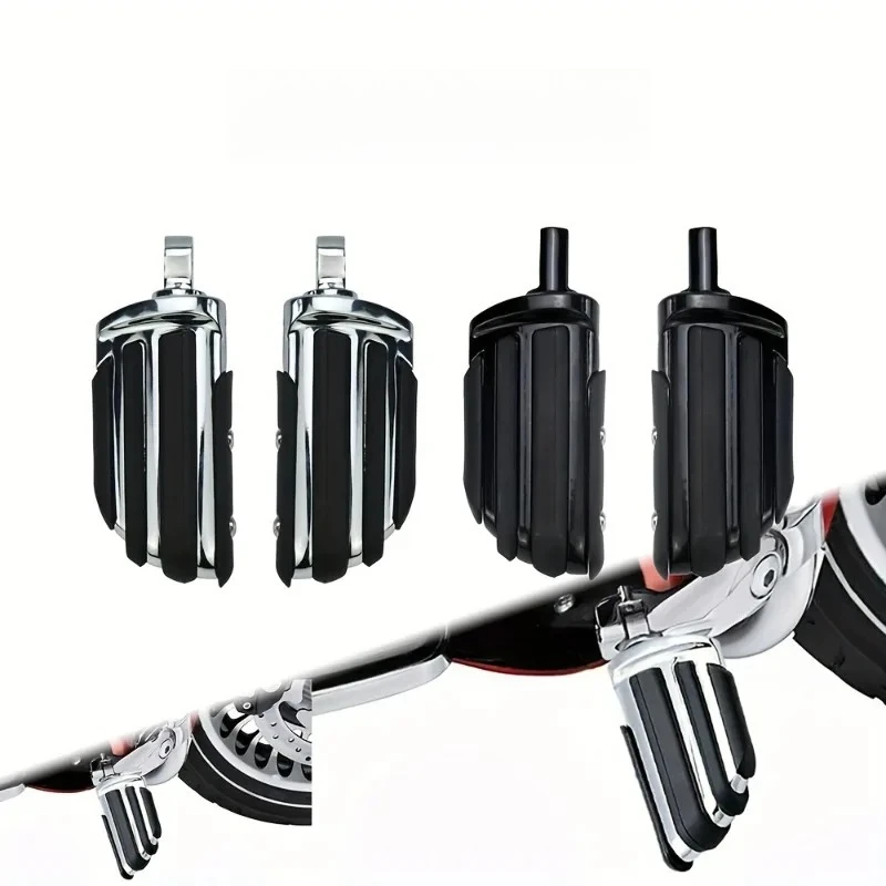 

Anti-Slip Universal Motorcycle Foot Pegs Retro Style Heavy-Duty Replacement Accessory for Cruiser Custom Bikes