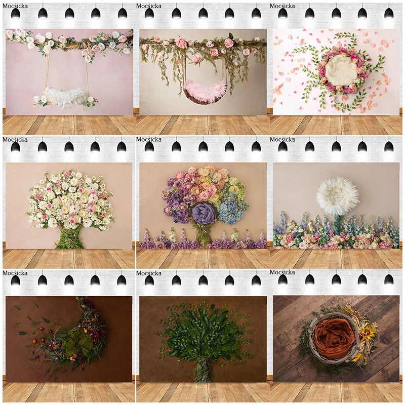 Baby Shower Background Photography Child Portrait Photo Backdrop Wedding Floral Greenery Decor Studio  Photo Props