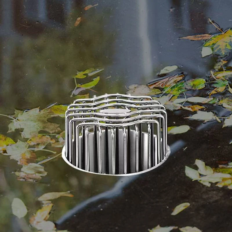 1Pc Stainless Steel Drainage Cover Roof Floor Drain Downpipe Strainer Anti-blocking Gutter Guard Leaf Debris Trap Rain Pipe Cap image 3