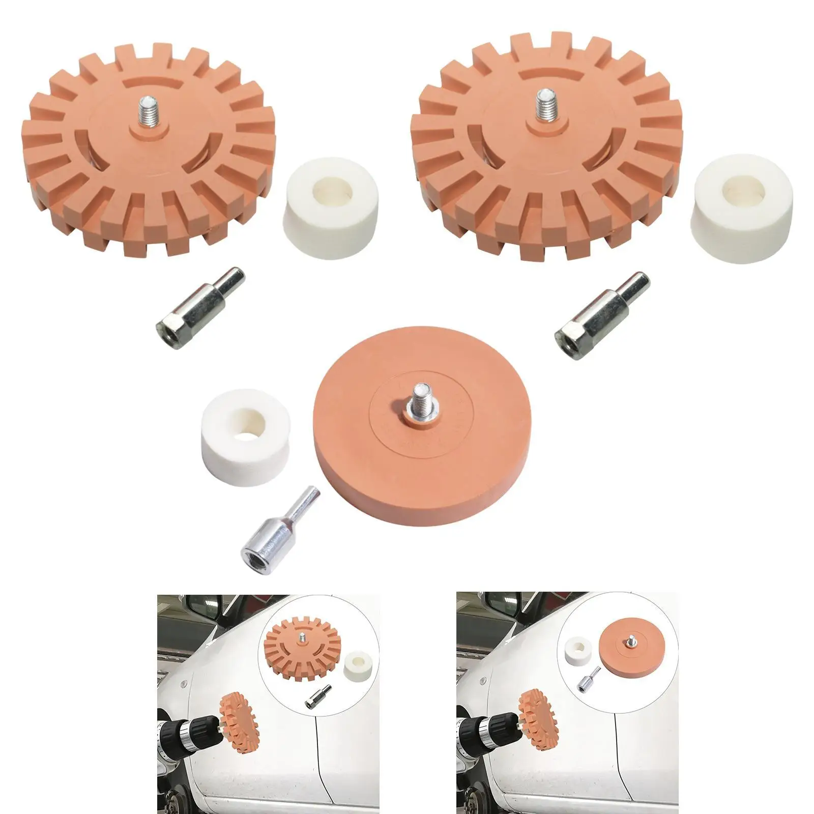 Eraser Wheel Tool Set Reliable Decal Remover Rubber Kit for Automotive Tape Striping Sticker Surface