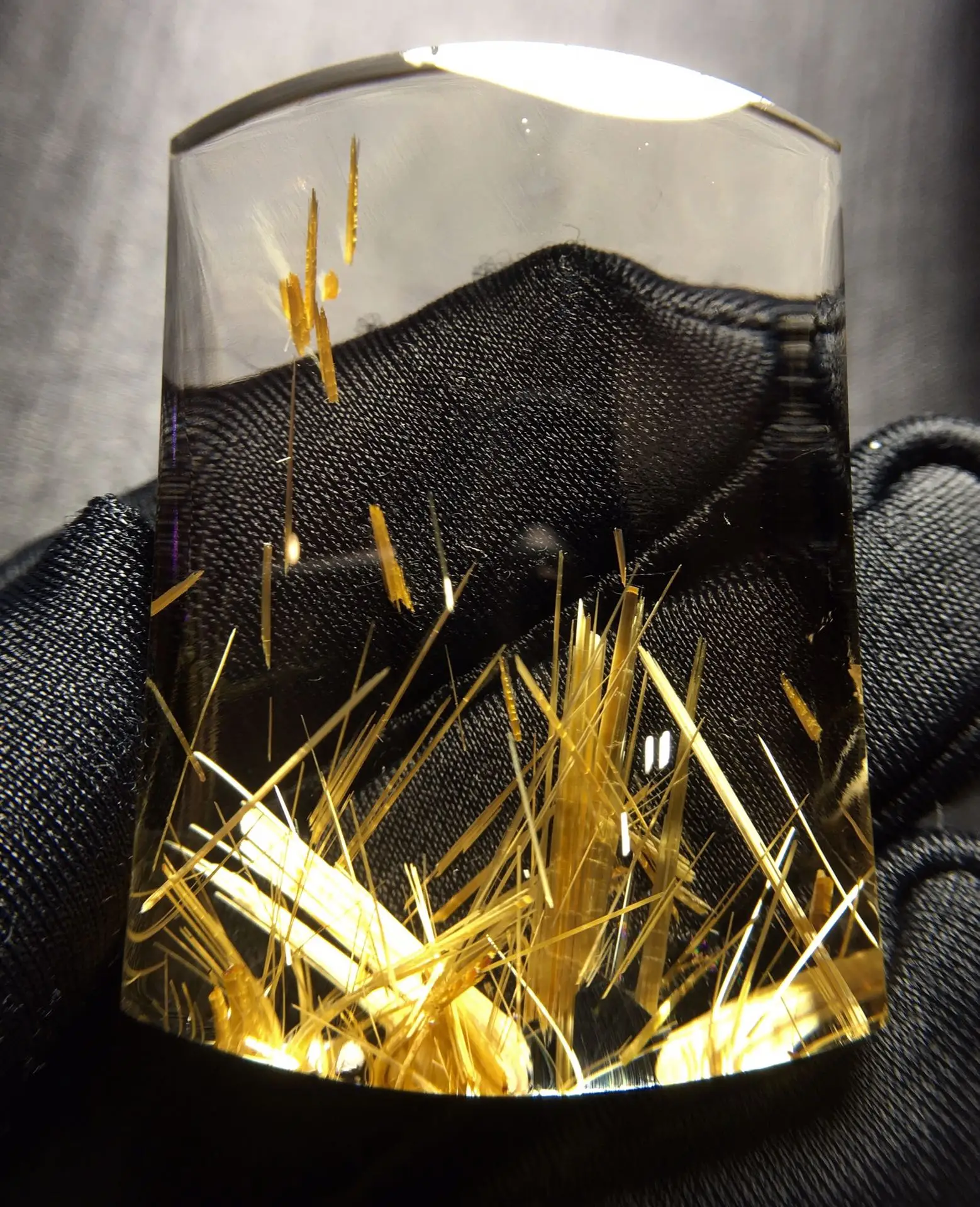 Natural Gold Rutilated Quartz Pendant Rectangle Rutilated Jewelry 40.5*29*10.6mm Men Women Brazil AAAAAAA