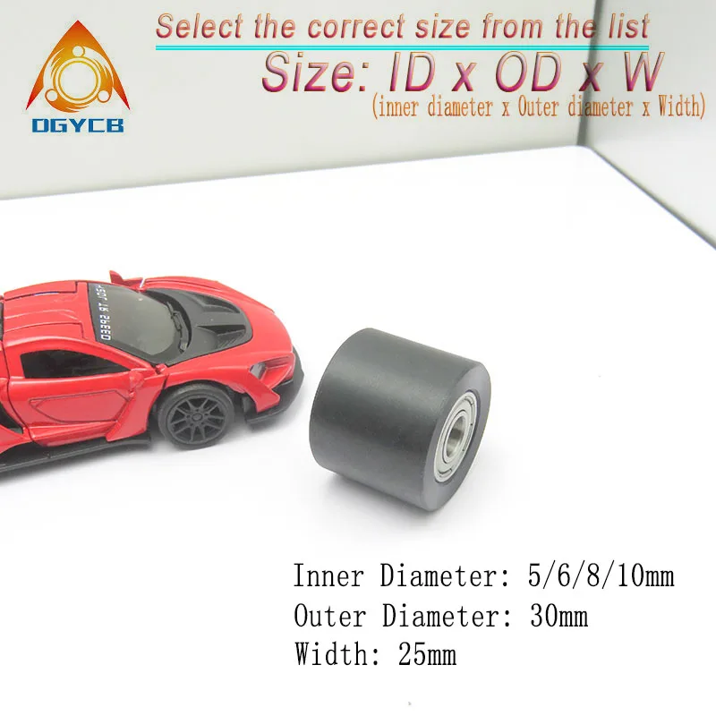 

1pc Double Bearing PU Roller 8x30x25 PU Guide Rail Driving Medium Wheel PUT69830-25 30mm Diameter Polyurethane Pulley 8*30*25