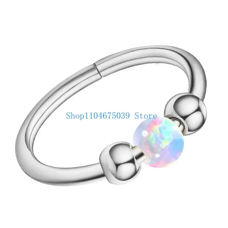 

5asd Unique Opal Nose Hoop for Men and Women Hypoallergenics Septum Ring Accessories