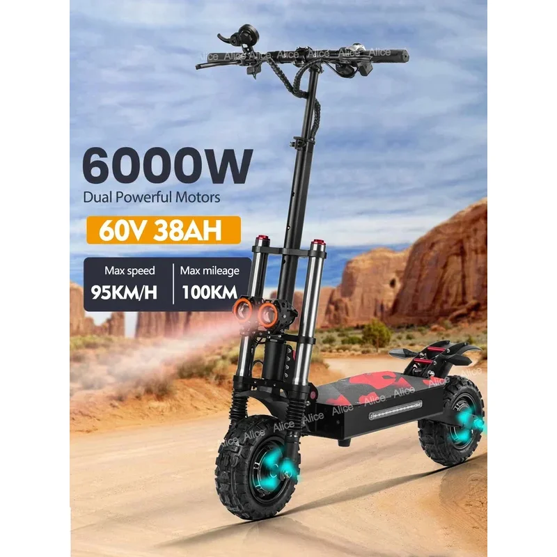 

S3-11 38 Ач, 6000 Вт, 60 В, максимальная скорость, 85-95 км/ч, масляный тормоз, 11-дюймовый электрический скутер, максимальная нагрузка 200 кг, диапазон 100 км, без налогов