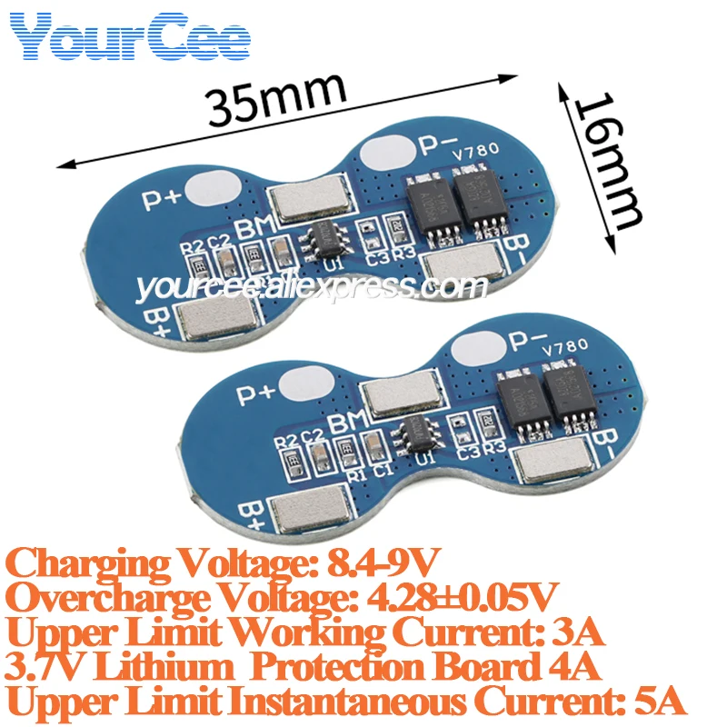 20pcs/1pc 2S 7.4V 8.4V 3A Li-ion Lithium Battery 18650 Charger Protection Board Module BMS PCM Lipo Battery 2 Cell Pack 2S-A18