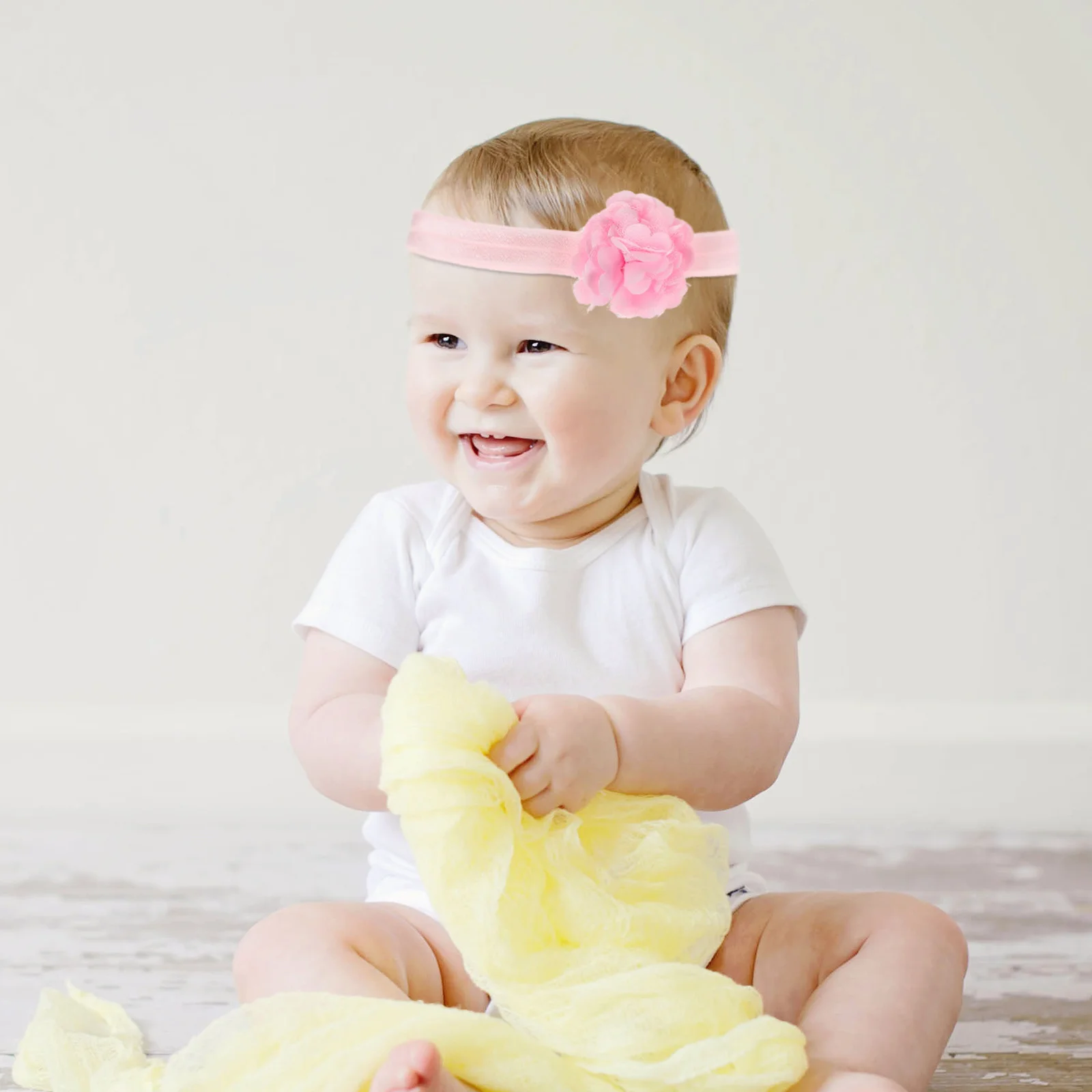 

2Sets Children's Lace Floral Headband and Barefoot Sandals Set Girl Flower Headband Comfortable Soft Infant Hair