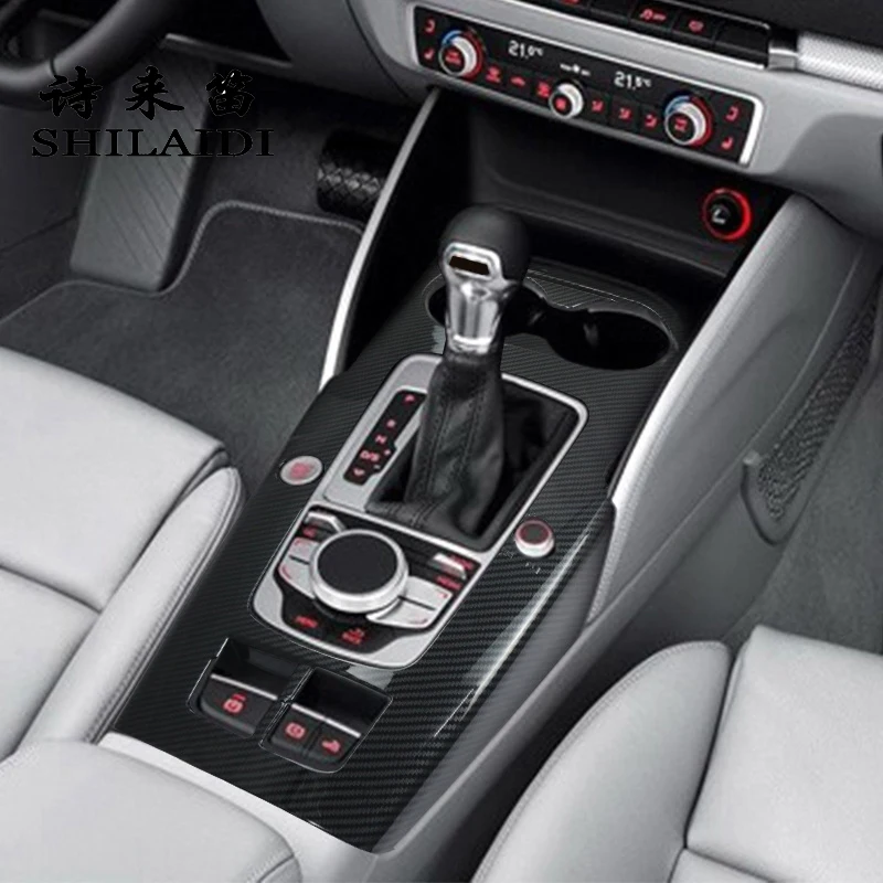 

Для Audi A3 8V S3 2014-2020 Стайлинг автомобиля, центральная консоль, панель переключения передач, защитные чехлы, наклейки, отделка, аксессуары из углеродного волокна