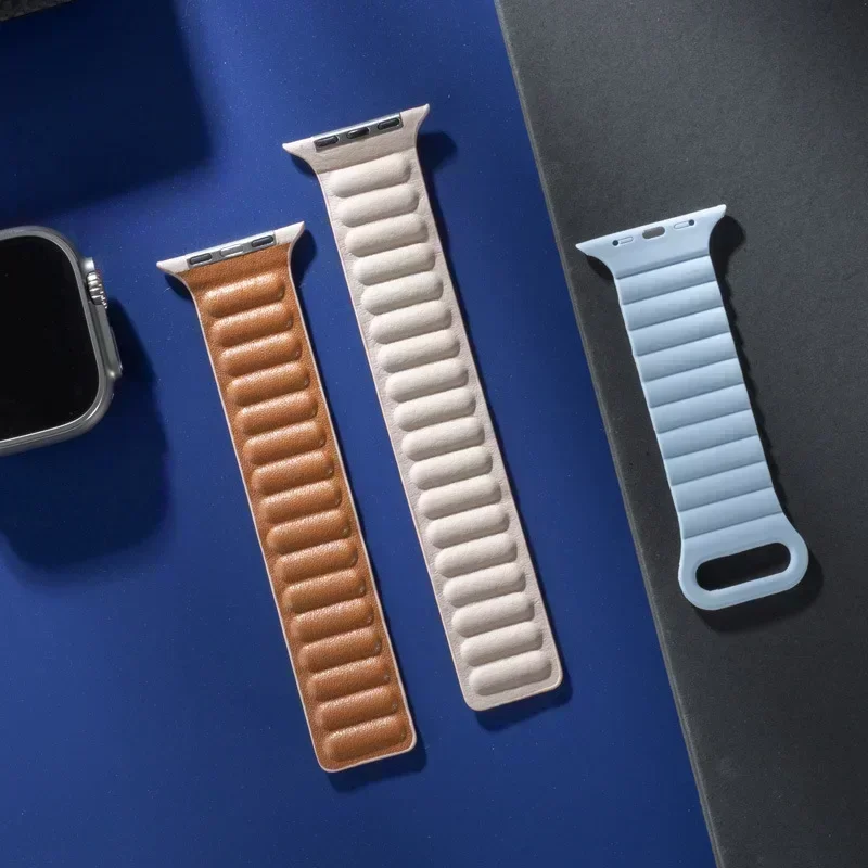 Magnetico per Apple Watch Ultra 49mm Band 41mm 45mm 40mm 44mm 38/42mm Bracciale a maglie in silicone iWatch Series 8 7 6 SE 5 4 3 Cinturino