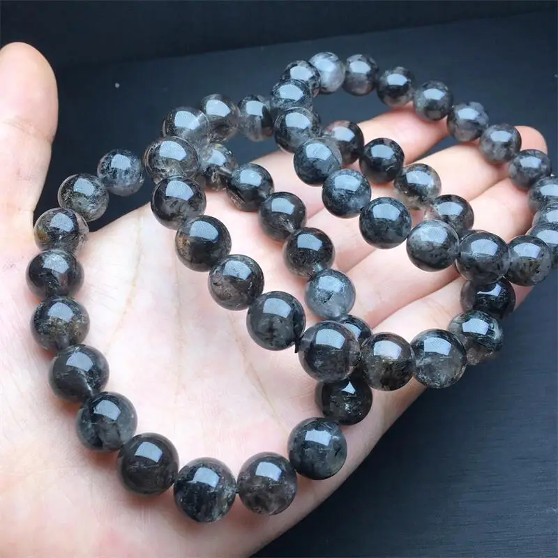 10MM Natural Herkimer Diamond Bracelet Fashion Reiki Gemstone Round Beads Jewelry Couple Holiday Gift 1PCS