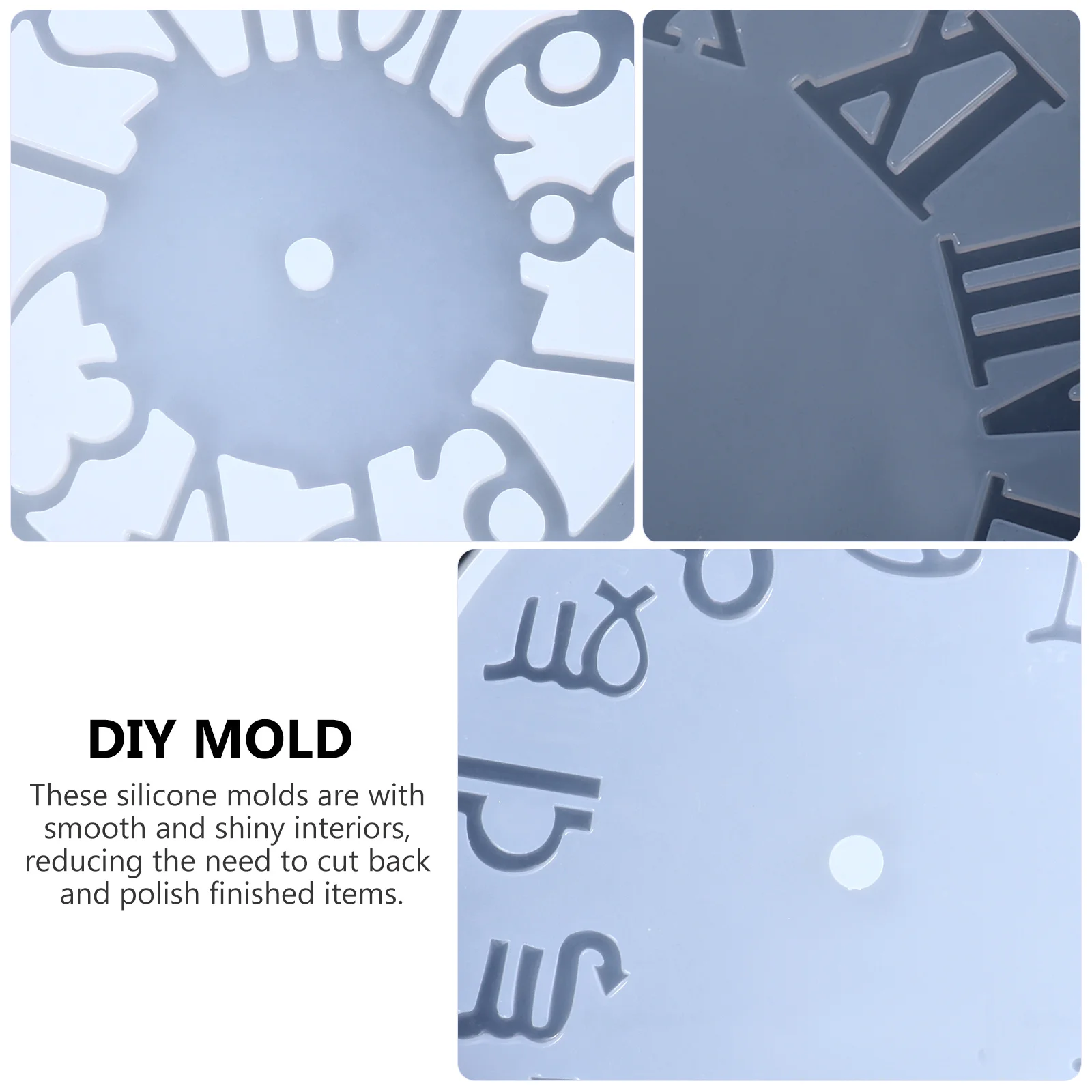 

4pcs Clock Silicone Molds Arabic Roman Numeral 12 Constellation Hollow Digital Diy Epoxy Craft Mold Jewelry Making Accessories