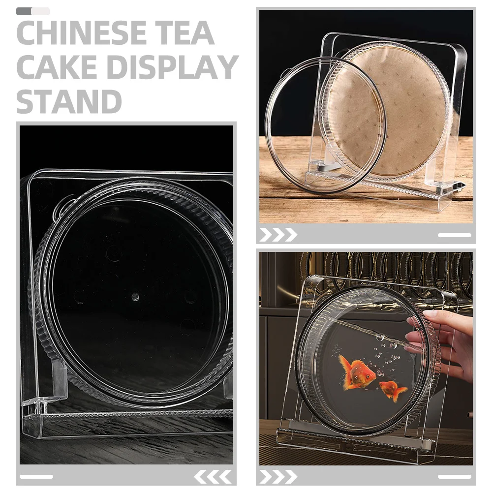 

Cake Storage Box Transparent Puerh Holder Display Stand For Kitchen Tea Room Counter Cabinet Tea Brick Case Holder