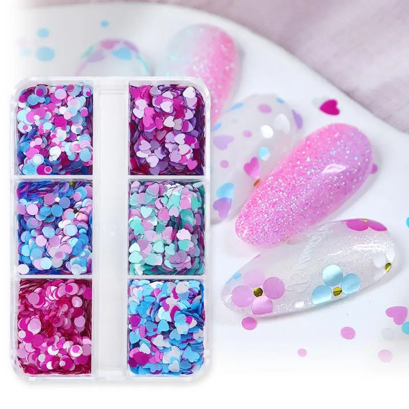 

Mini Candy Color Love Heart Sequins For Nails 3D Macaron Mix Hologracphic Glitter Flakes Manicure Accessories Decor