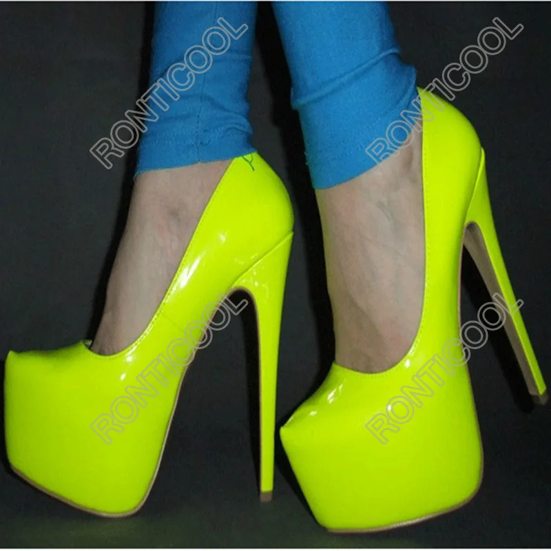 Ronticool Classics Women Pumps Sexy Stiletto Heels Round Toe Gorgeous 9 Colors Night Club Wear Shoes Women US Plus Size 5-15