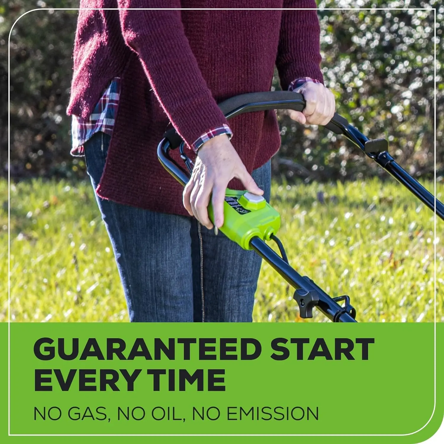 Greenworks-sem escova sem fio cortador de grama, Push Lawn Mower, 4.0Ah bateria e carregador incluído, 1500W, 40V, 21"