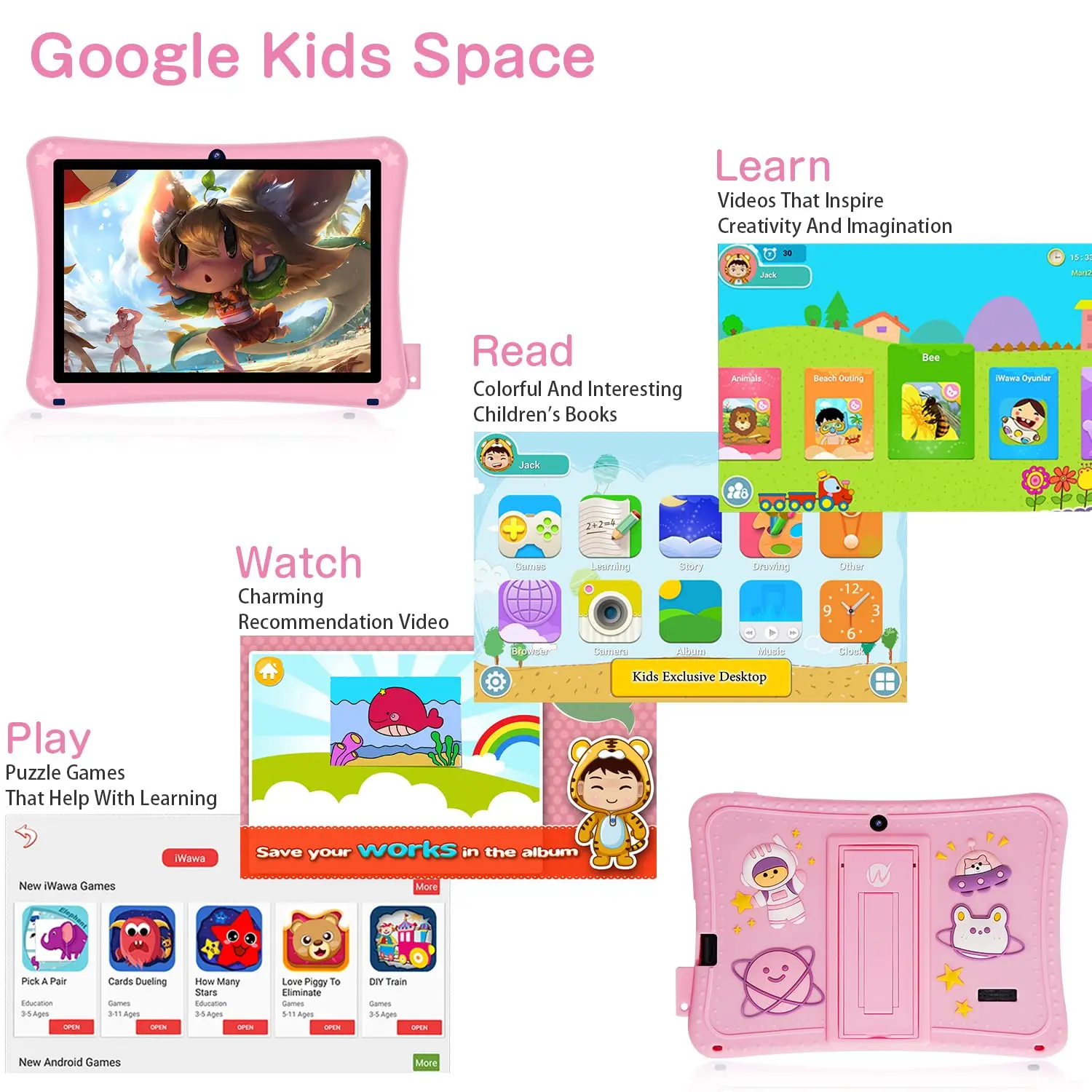 7 Inch Android Kids Tablet 2 + 32Gb Wifi Google Play Peuter Tablet Met Ouderlijk Toezicht Kinderen Tablet Met Kind-Proof Case