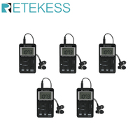 Retekess 5pcs V112 Radio Mini Pocket Radio Receiver Portable Radios AM FM Rechargeable Sleep Time Earphone For Walkman Go Hiking