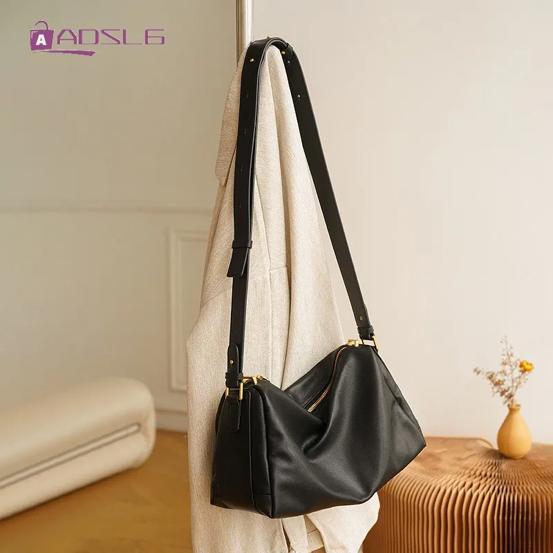 

Elegant Top Design Genuine Leather High Capacity Crossbody Bags Concise Office Ladies Luxury Cowhide Shoulder Bag Korean