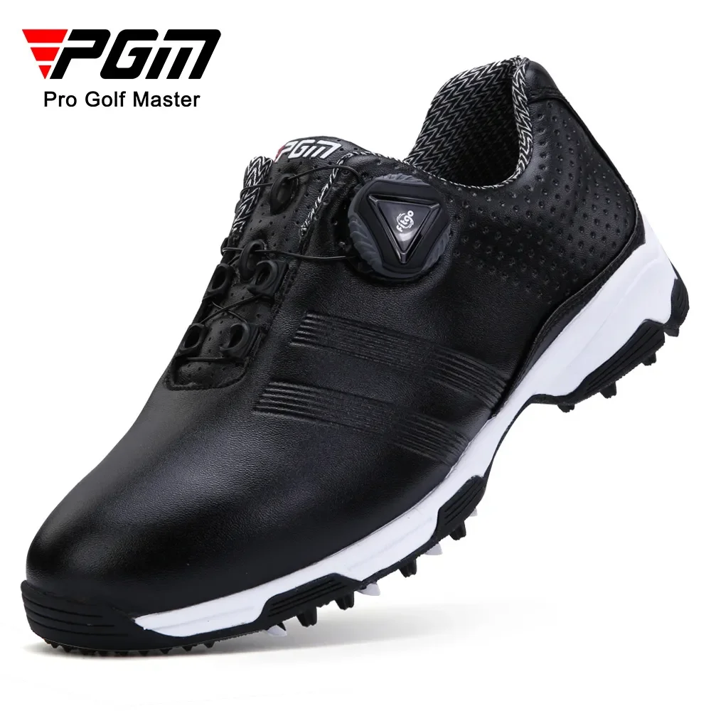 

PGM Women Golf Shoes Waterproof Lightweight Knob Buckle Shoelace Sneakers Ladies Breathable Non-Slip Trainers Black Shoes XZ115