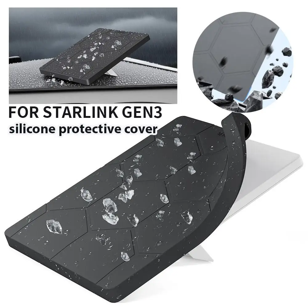 

Силиконовый защитный чехол для STARLINK GEN3 с антибликовой наклейкой, жидкий силиконовый чехол, защита от падений, моющийся корпус